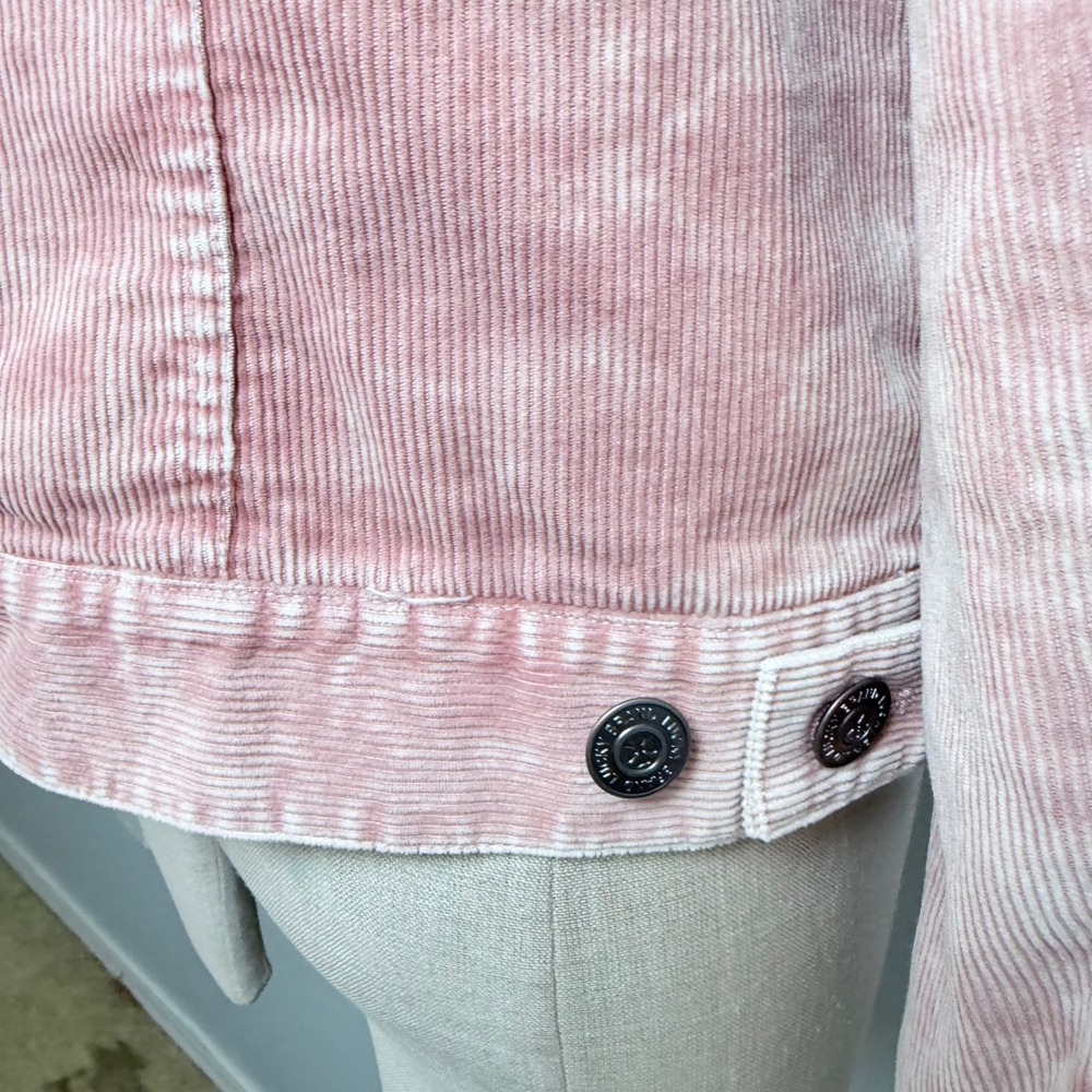 Lucky Brand Pink Corduroy Sherpa Collar Trucker Jacket Womens Medium M - Picture 7 of 11